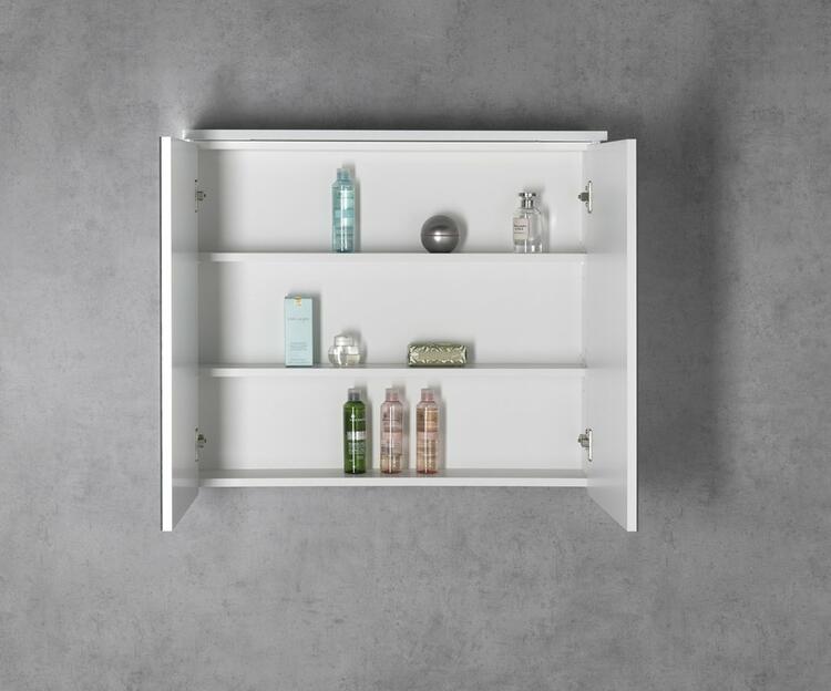 Galerka s LED osvětlením 80×70×22 cm bílá – Aqualine Kawa Strip WGL80S