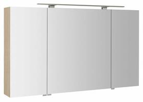 MIRRÓ galerka s LED osvětlením, 3x dvířka, 120x70x16cm, jilm bardini | Více - 
