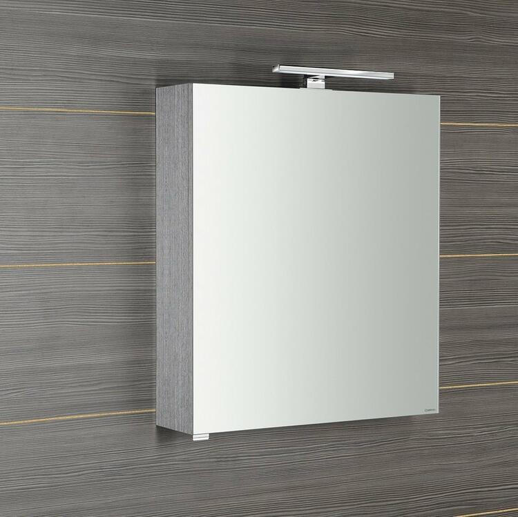 RIWA galerka s LED osvětlením, 60x70x17cm, dub stříbrný