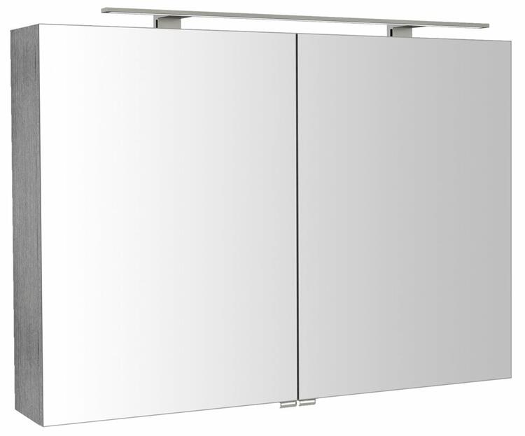 RIWA galerka s LED osvětlením, 101x70x17cm, dub stříbrný