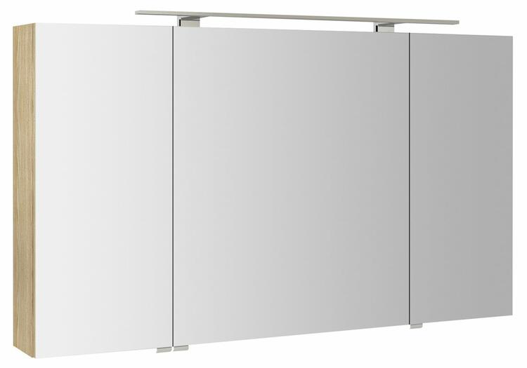 RIWA galerka s LED osvětlením, 3x dvířka, 121x70x17cm, jilm bardini