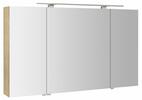 RIWA galerka s LED osvětlením, 3x dvířka, 121x70x17cm, jilm bardini