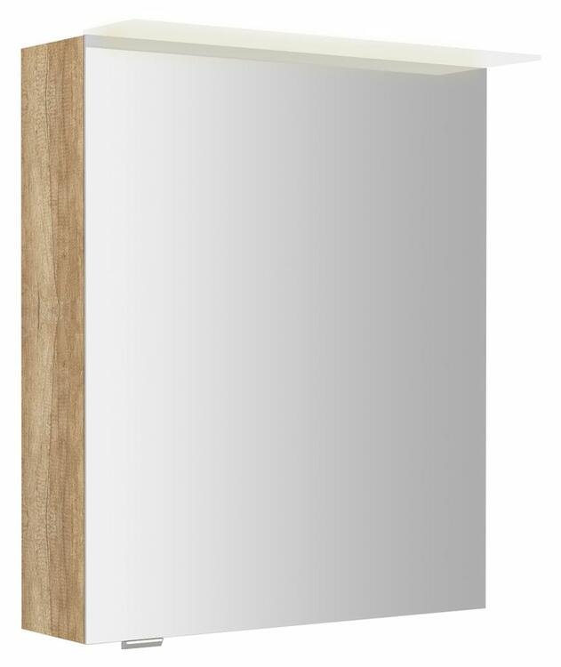 LINEX galerka s LED osvětlením, 60x70x15cm, levá/pravá, dub alabama