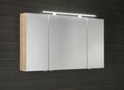 MIRRÓ galerka s LED osvětlením, 3x dvířka, 120x70x16cm, dub alabama
