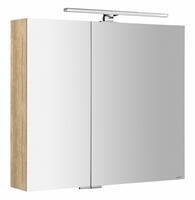 MIRRÓ galerka s LED osvětlením, 80x70x16cm, dub alabama | Více - 