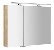 MIRRÓ galerka s LED osvětlením, 90x70x16cm, dub alabama | Více - 