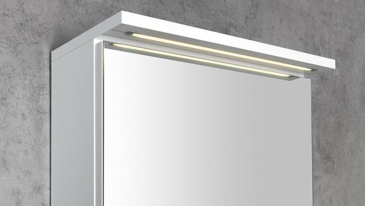 Galerka s LED osvětlením 50×70×22 cm L/P bílá – Aqualine Kawa Strip WGL50S
