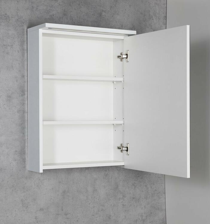 Galerka s LED osvětlením 50×70×22 cm L/P bílá – Aqualine Kawa Strip WGL50S