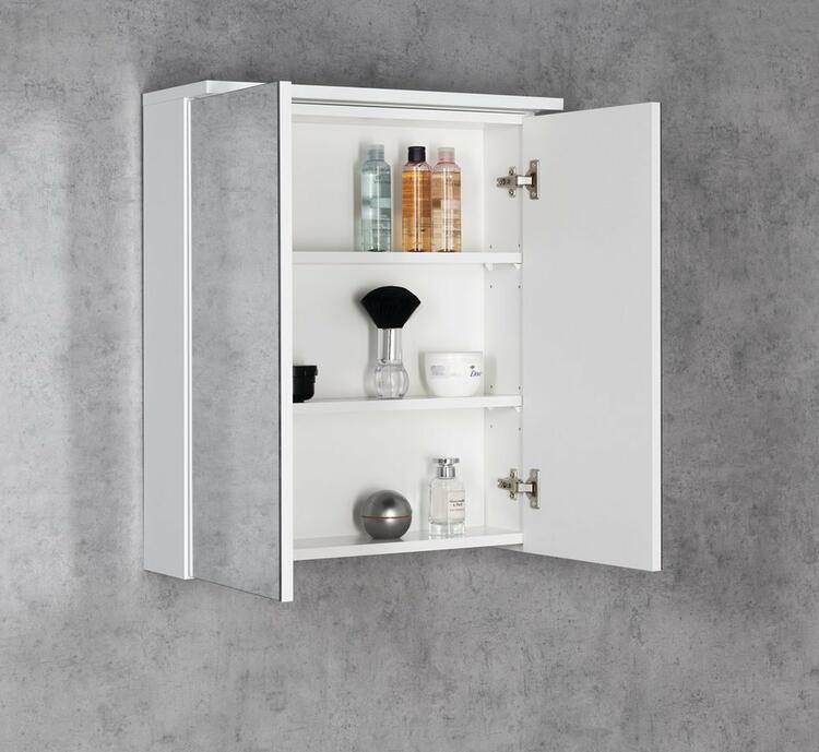 Galerka s LED osvětlením 60×70×22 cm bílá – Aqualine Kawa Strip WGL60S
