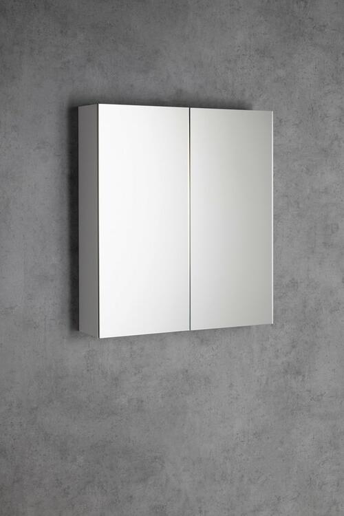 NEON koupelnová galerka, oboustranné zrcadlo, 60x66,5cm, bílá