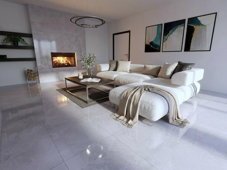 Velkoformátová dlažba imitace mramoru Aristo Grey 60x120 cm