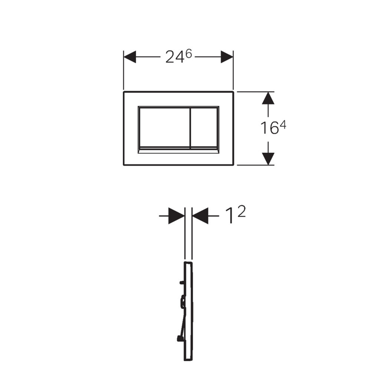 GEBERIT SIGMA30 ovládací tlačítko, chrom