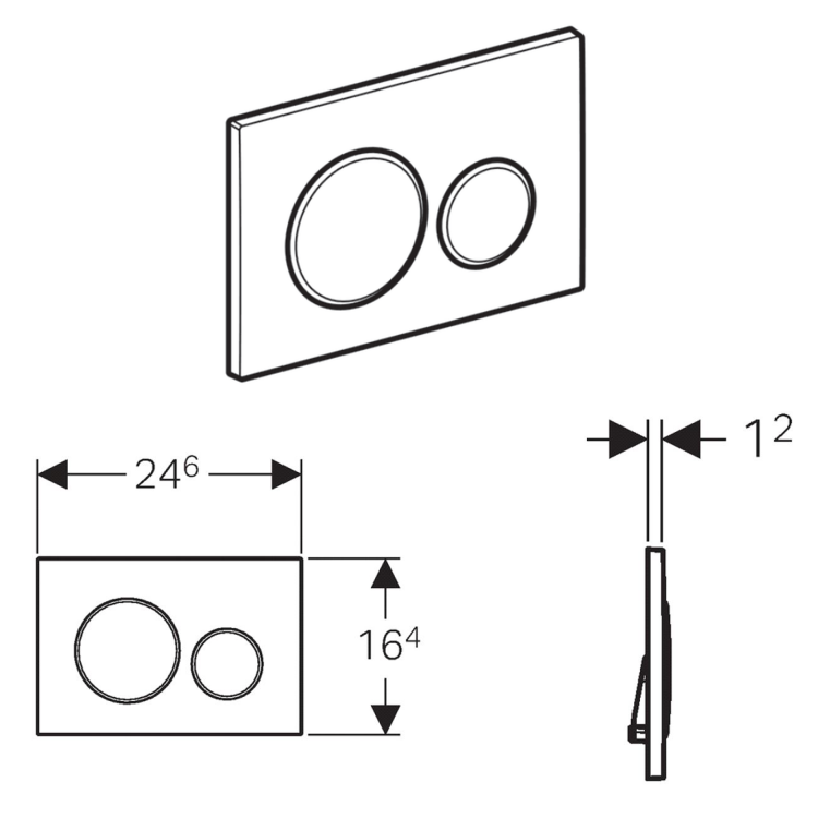 GEBERIT SIGMA20 ovládací tlačítko, černá lesk/chrom