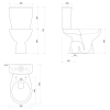 MANUEL WC kombi, dvojtlačítko 3/6l, spodní odpad, bílá