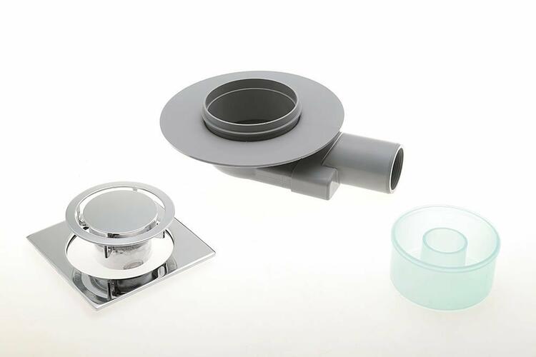 Podlahová vpust 150x150mm, boční, chrom – Tirana 2665.695.8