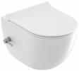 WC s bidetovou tryskou Uni Chrome RimOff, závěsný, bílá