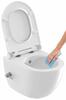 WC s bidetovou tryskou Uni Chrome RimOff, závěsný, bílá