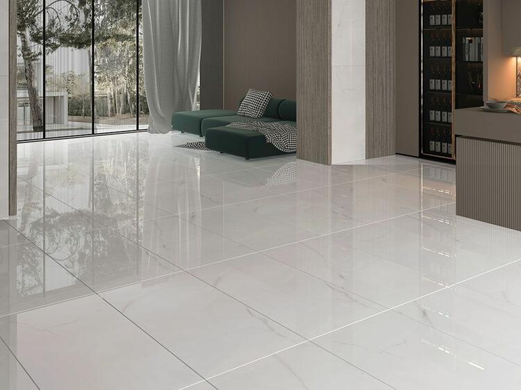 Velkoformátová dlažba imitace mramoru Venato Onice Gris 60x120 cm lesklý povrch 1. jakost