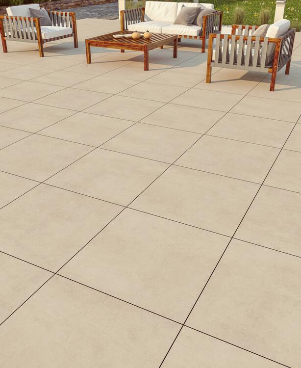 2cm dlažba na terasu imitace betonu Ark Ivory 60x60x2 cm 1. jakost