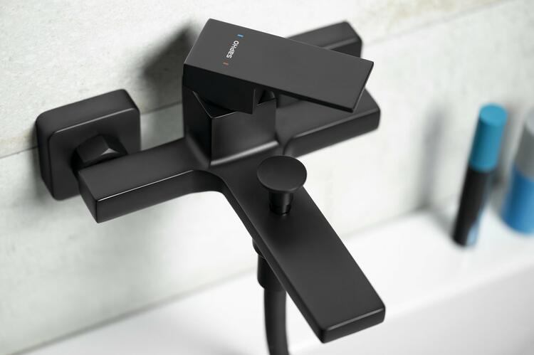 CUBEMIX nástěnná vanová baterie, černá mat