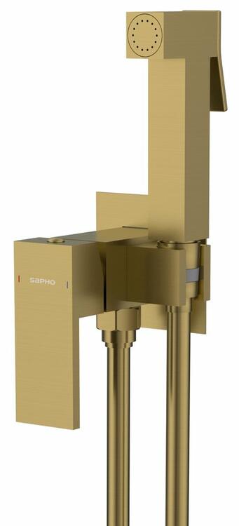 Bidetová podomítková baterie se stop sprškou zlato – Sapho CUBEMIX CM040GB