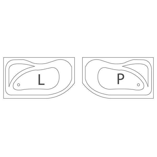 Asymetrická akrylátová vana 150×90 cm (L) - Roth 8410000