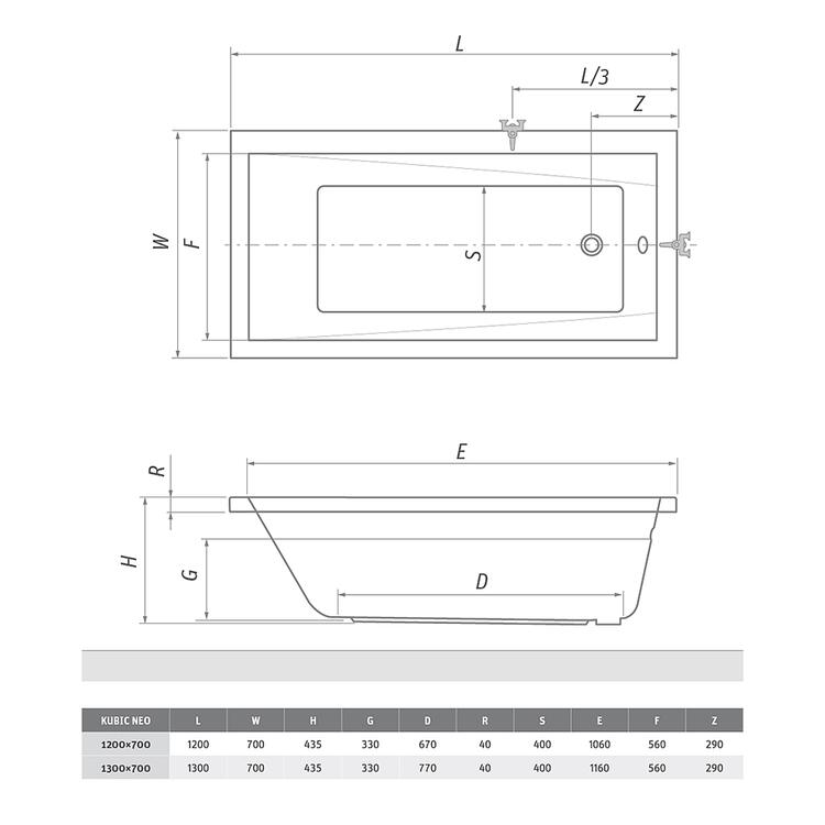 KUBIC NEO SHORT /130×70 - Roth 9360000