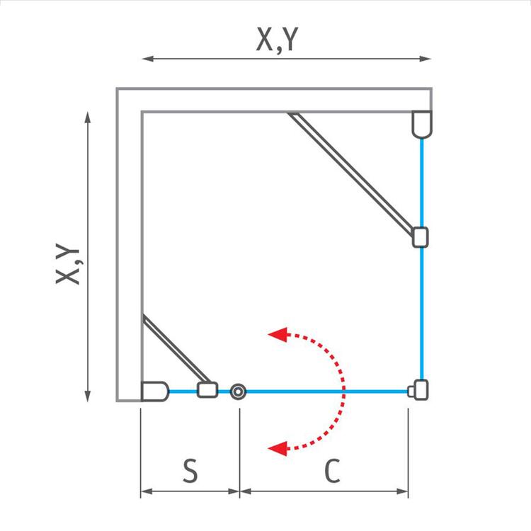 Obdélníkový sprchový kout Brillant+Transparent – Roth MI PIF/1100+MI FXP/800