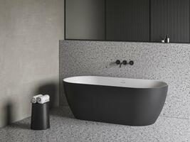 Vana Freedom O Tec 170x77 volně stojící, černá/bílá, krytka odtoku černá/bílá/chrom | Více -