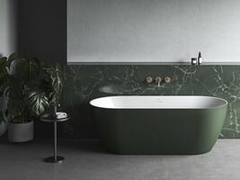 Vana Freedom O Tec 170x77 volně stojící, Grey Green/bílá, krytka odtoku bílá | Více -