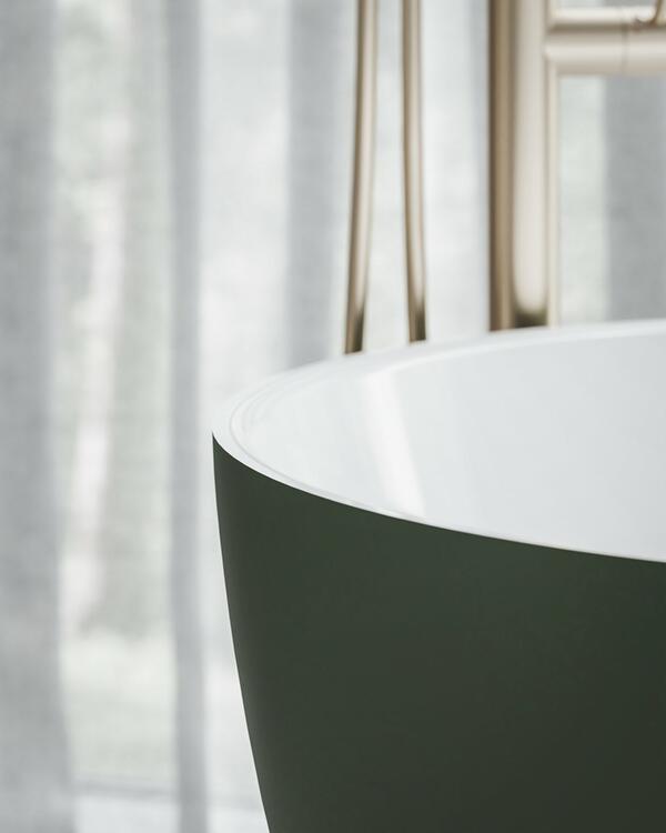 Vana Freedom O Tec 170x77 volně stojící, Grey Green/bílá, krytka odtoku bílá