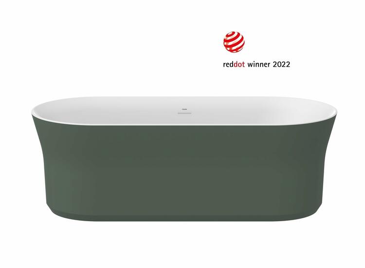 Vana Ypsilon 180x80, volně stojící, Grey Green/bílá, krytka odtoku bílá/černá/chrom