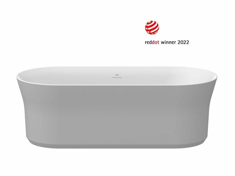 Vana Ypsilon 180x80, volně stojící, Smoke Grey/bílá, krytka odtoku bílá