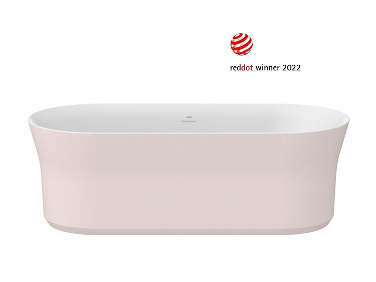 Vana Ypsilon 180x80, volně stojící, Alabaster Pink/bílá, krytka odtoku bílá