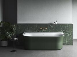 Vana Ypsilon Wall 178x86, volně stojící, Grey Green/bílá, krytka odtoku bílá/černá/chrom | Více -