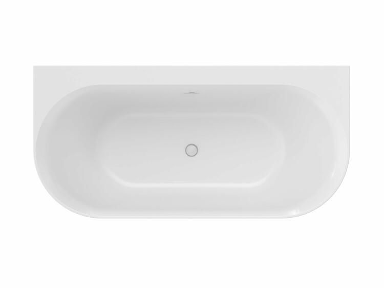 Vana Ypsilon Wall 178x86, volně stojící, Grey Green/bílá, krytka odtoku bílá/černá/chrom