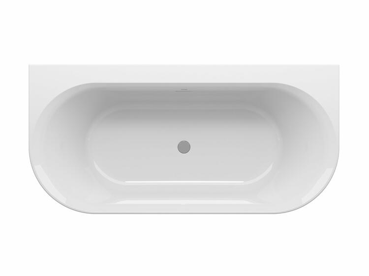 Vana Ypsilon Wall 178x86, volně stojící, Deepsea Blue/bílá, krytka odtoku bílá/černá/chrom