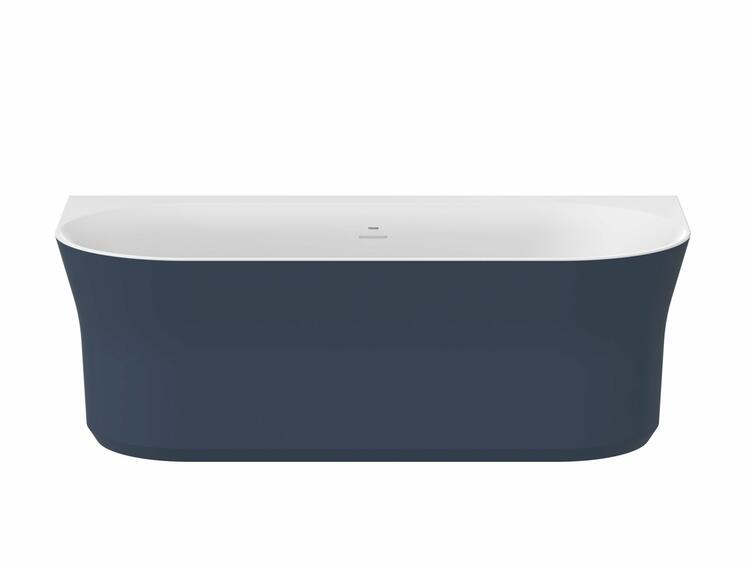 Vana Ypsilon Wall 178x86, volně stojící, Deepsea Blue/bílá, krytka odtoku bílá
