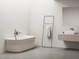 Vana Ypsilon Wall 178x86, volně stojící, Alabaster Pink/bílá, krytka odtoku bílá | Více -
