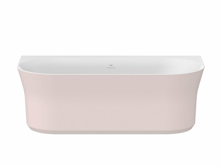 Vana Ypsilon Wall 178x86, volně stojící, Alabaster Pink/bílá, krytka odtoku bílá