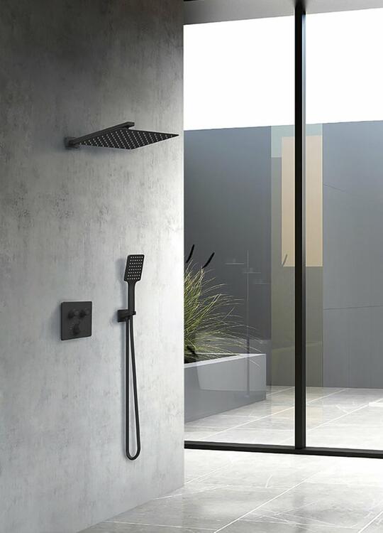 SMART SELECT podomítková sprchová termostatická baterie, box, 2 výstupy, černá mat