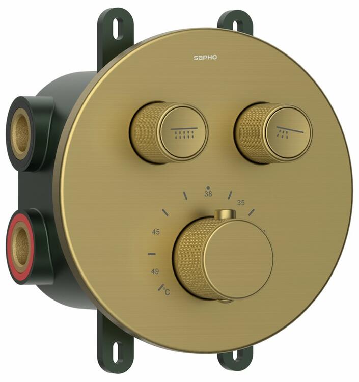 SMART SELECT podomítková sprchová termostatická baterie, box, 2 výstupy, zlato mat