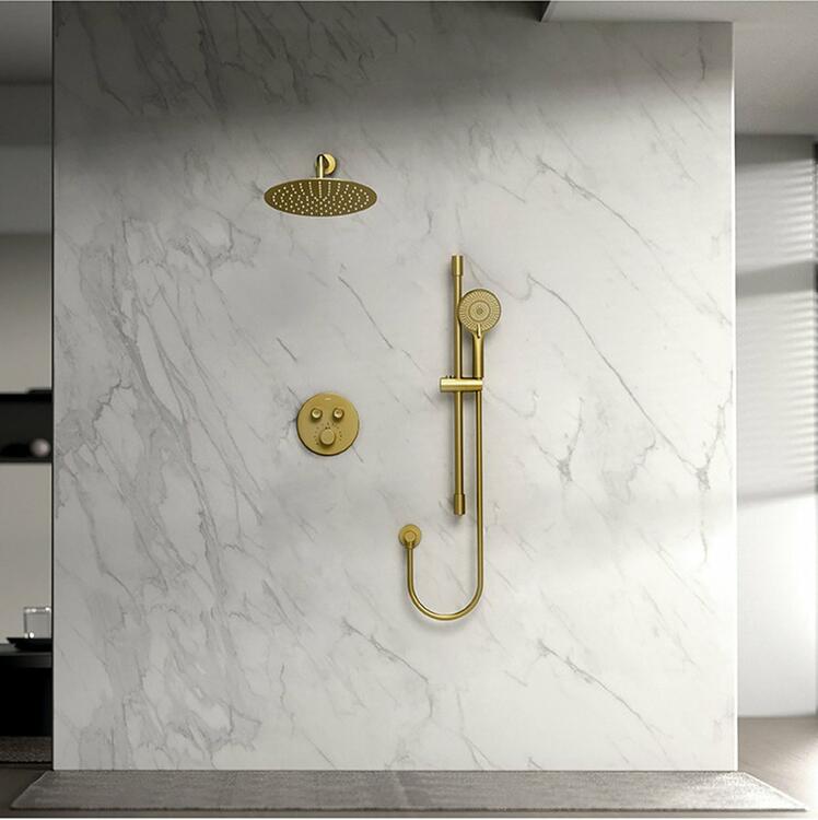 Sprchová podomitková termostatická baterie se 2 výstupy zlato – Sapho SMART SELECT RP032GB