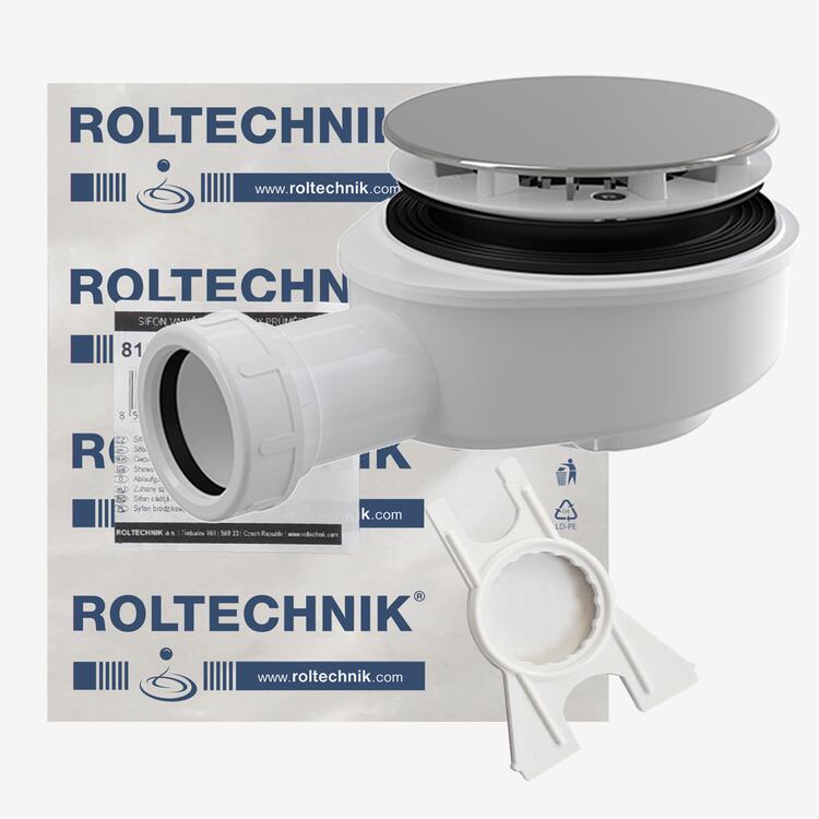 Vaničkový sifon Roth - snížený CHROM PLAST Ø 90 - Roth 8100034