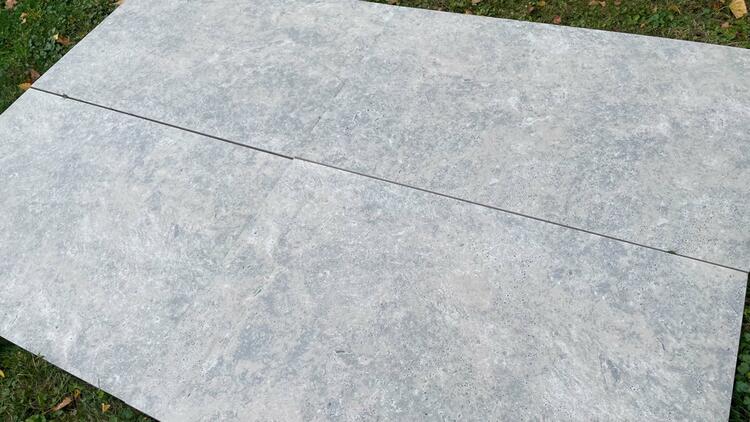 2cm dlažba na terasu imitace kamene Silver Travertine 45x90x2 cm 1. jakost