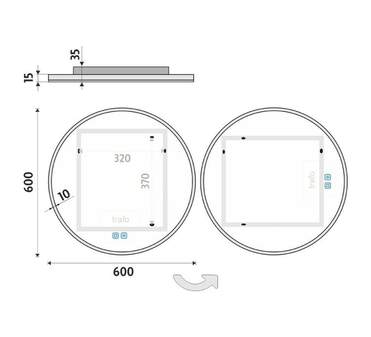 Kulaté LED zrcadlo 60 cm se dvěma dotykovými senzory – Nimco ZP 26000RVX