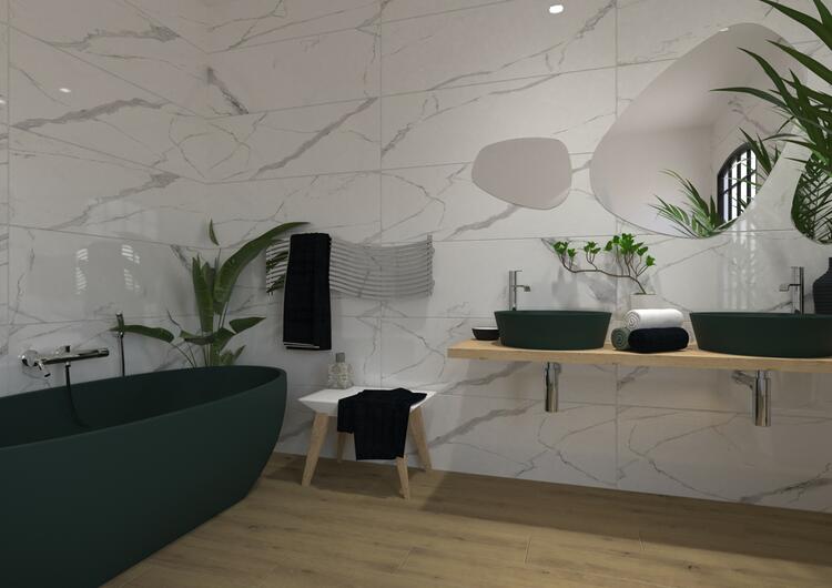 Obklad do koupelny nebo kuchyně v imitaci mramoru Statuario Goya 40x120 cm 1. jakost