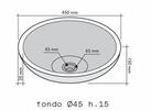 lavabo tondo nero esterno levigato průměr 45-h.15
