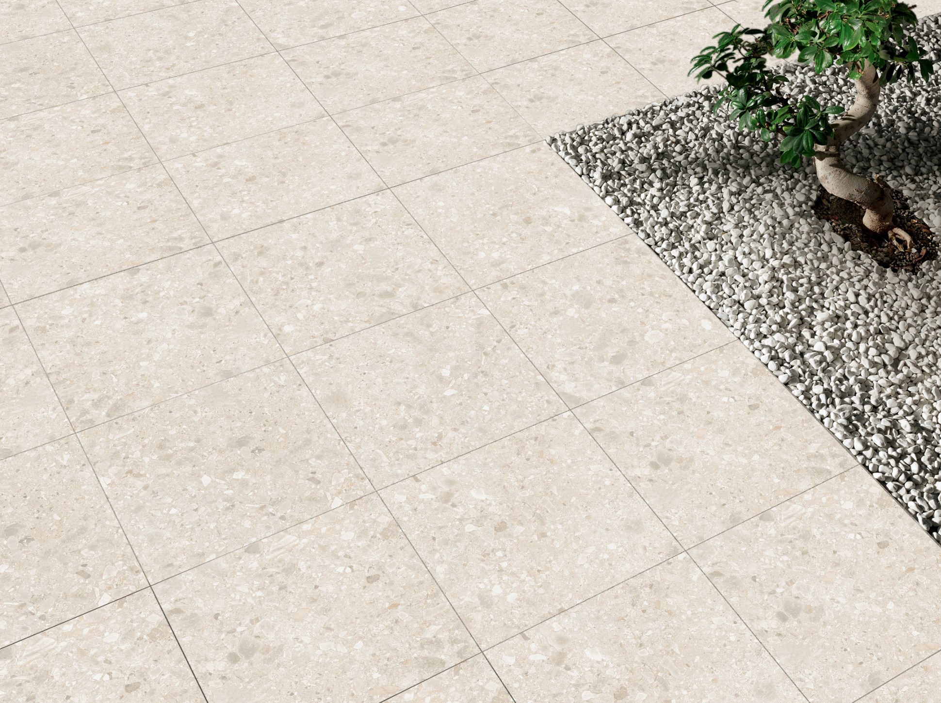 2cm dlažba na terasu imitace kamene Terrazzo Cream 60x60x2 cm 1. jakost ...