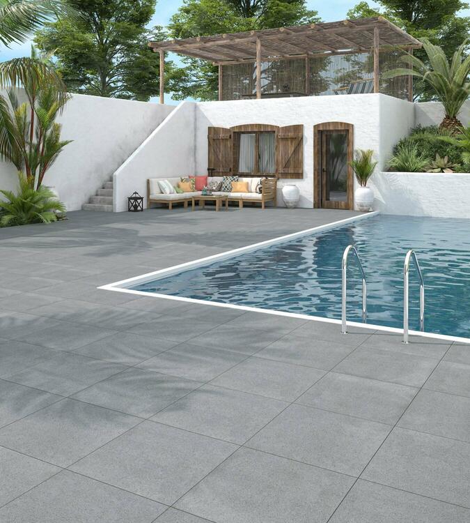 2cm dlažba na terasu imitace betonu Sira Grey 60x60x2 cm 1. jakost